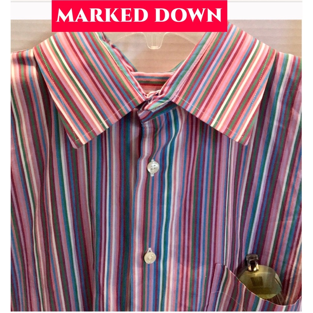 BURBERRY LONDON STRIPED Button DOWN IMPORT XL